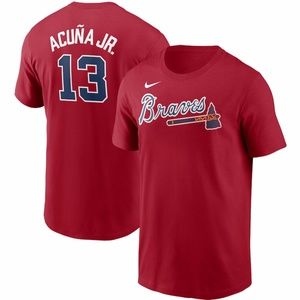 Atlanta Braves Ronald Acuna Jr. Nike Red Name & Number T-Shirt - Size Youth XL